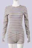 Striped Long-Sleeve Short Set