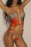 Tie-Dye Bikini and Skirt Set