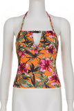 Tropical Halter Neck Tank Top