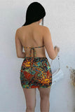 Printed Cut-Out Night Out Dress