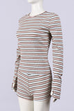 Striped Long-Sleeve Short Set