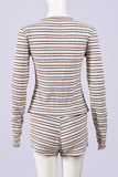 Striped Long-Sleeve Short Set
