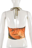 Chain-Strap Draped Tank Top