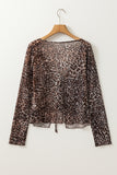 Leopard Mesh Sleeve Blouse