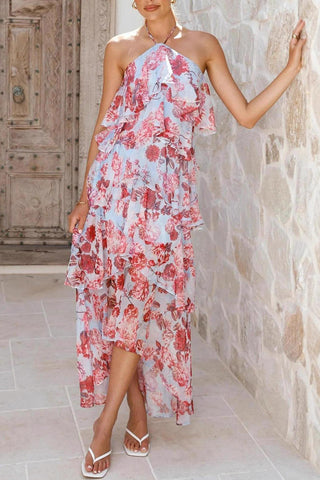 Layered Halter Maxi Dress