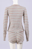 Striped Long-Sleeve Short Set