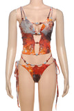 Tie-Dye Bikini and Skirt Set
