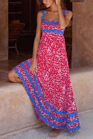 Scalloped-Trim Casual Maxi Dress