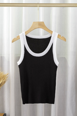Ribbed Scoop Neck Tank Top