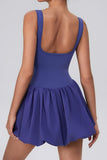 Scoop Neck Casual Bubble Hem Dress