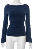 Long Sleeve Elegant Fitted T-Shirt