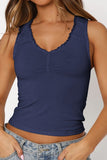 V-Neck Tank Top with Ruched Styling