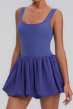 Scoop Neck Casual Bubble Hem Dress