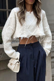 High-Waist Pinstripe Casual Pants