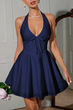 Halter Neck Flare Hem Dress