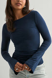 Long Sleeve Elegant Fitted T-Shirt