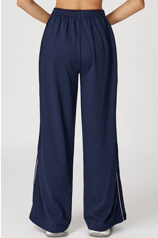 Relaxed Wide-Leg Joggers with Contrast Trim