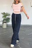 Crop Top and Wide-Leg Pants Set