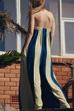 Strapless Wide-Leg Striped Jumpsuit