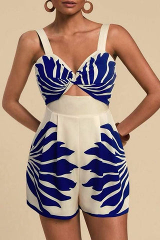 Zebra Print Cutout Romper