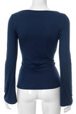 Long Sleeve Elegant Fitted T-Shirt