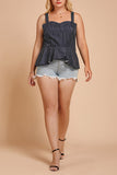 Striped Peplum Tank Top