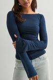 Long Sleeve Elegant Fitted T-Shirt