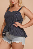 Striped Peplum Tank Top