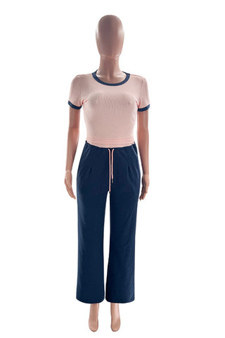 Crop Top and Wide-Leg Pants Set