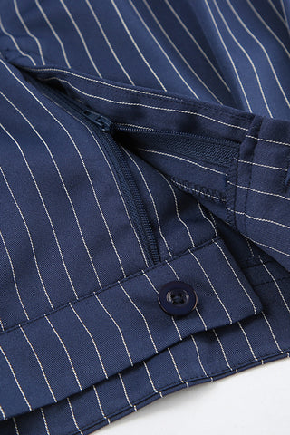 High-Waist Pinstripe Casual Pants