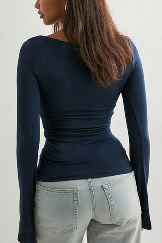 Long Sleeve Elegant Fitted T-Shirt