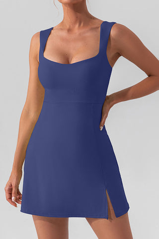 Sleeveless Square-Neck Casual Dress