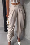 High-Waist Pleated Casual Pants