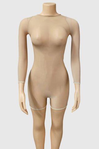 Long-Sleeve Sheer Romper