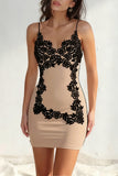 Lace Overlay Mini Dress