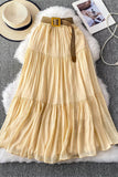 Tiered Maxi Skirt with Belt