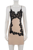 Lace Overlay Mini Dress
