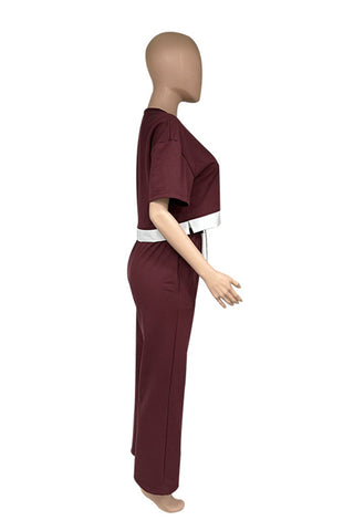 Casual Two-Piece Set with Cropped Top