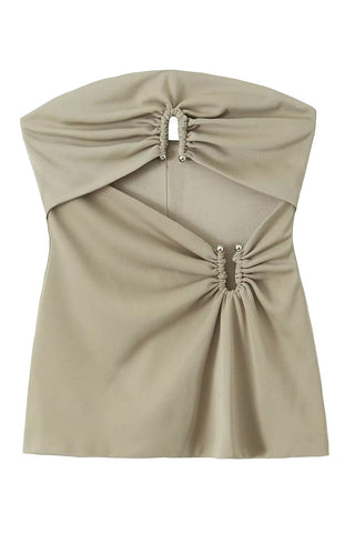 Ruched Strapless Tube Top