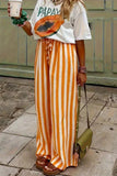 Striped Wide-Leg Casual Pants