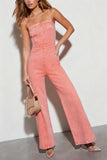 Strapless Denim Jumpsuit