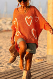 Heart Pattern Relaxed Sweater