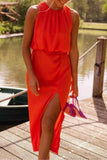 Sleeveless Draped Casual Dress