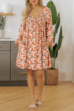 Floral Print Smocked Casual Dress