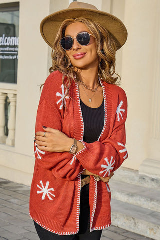 Open-Front Cardigan with Pattern