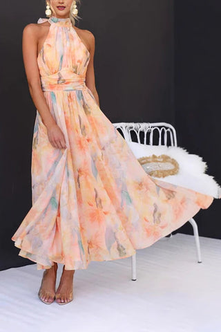 Halter-Neck Flowing Dress