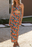 Floral Crop and Maxi Skirt Set
