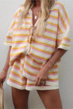 Striped Knit Short Set