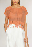 Fringe Hem Knit Blouse