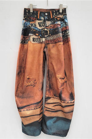 Artistic Wide-Leg Jeans
